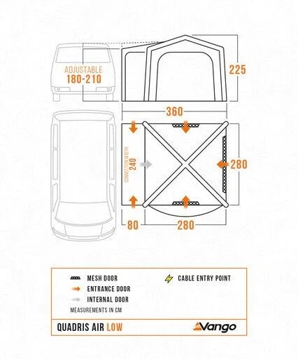 Vango Quadris Air Low Drive Away Awning 