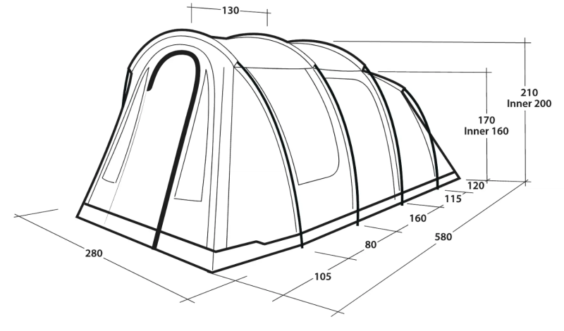 Outwell Rockwell 4 Poled Tent Package 