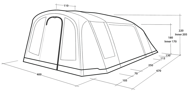 Outwell Sacramento 6 Air Package Deal (Footpr